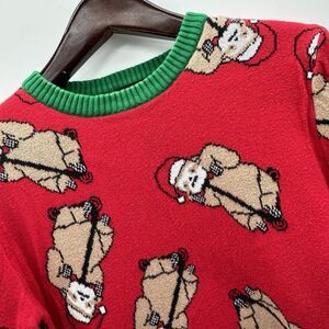 Alex Stevens Scooter Sloth Ugly Christmas Sweater‎ Women’s S Red